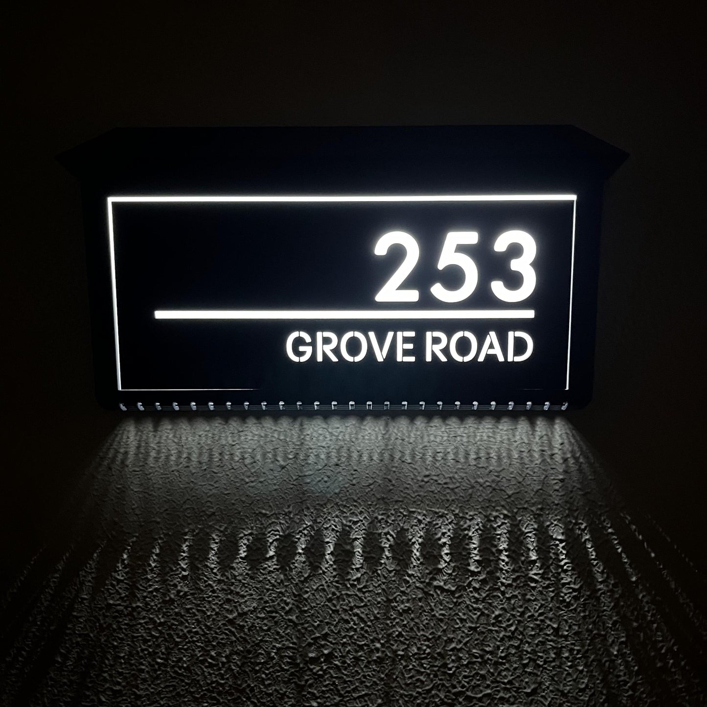 Aangepaste Solar LED Backlit Huisnummer Sign