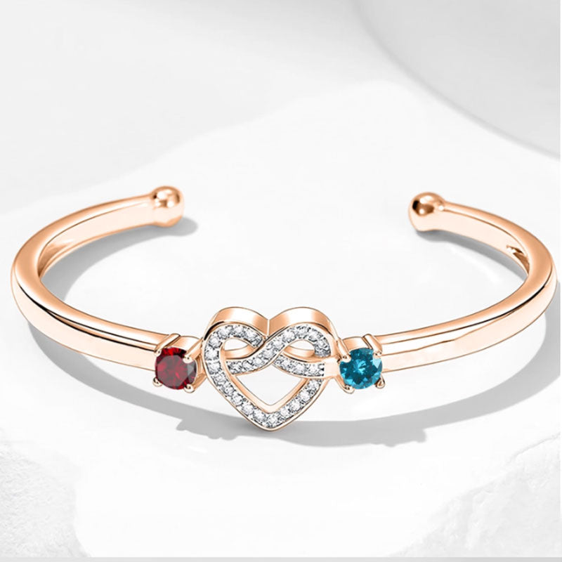 Samen voor altijd - Gepersonaliseerde geboortesteen armband voor koppels