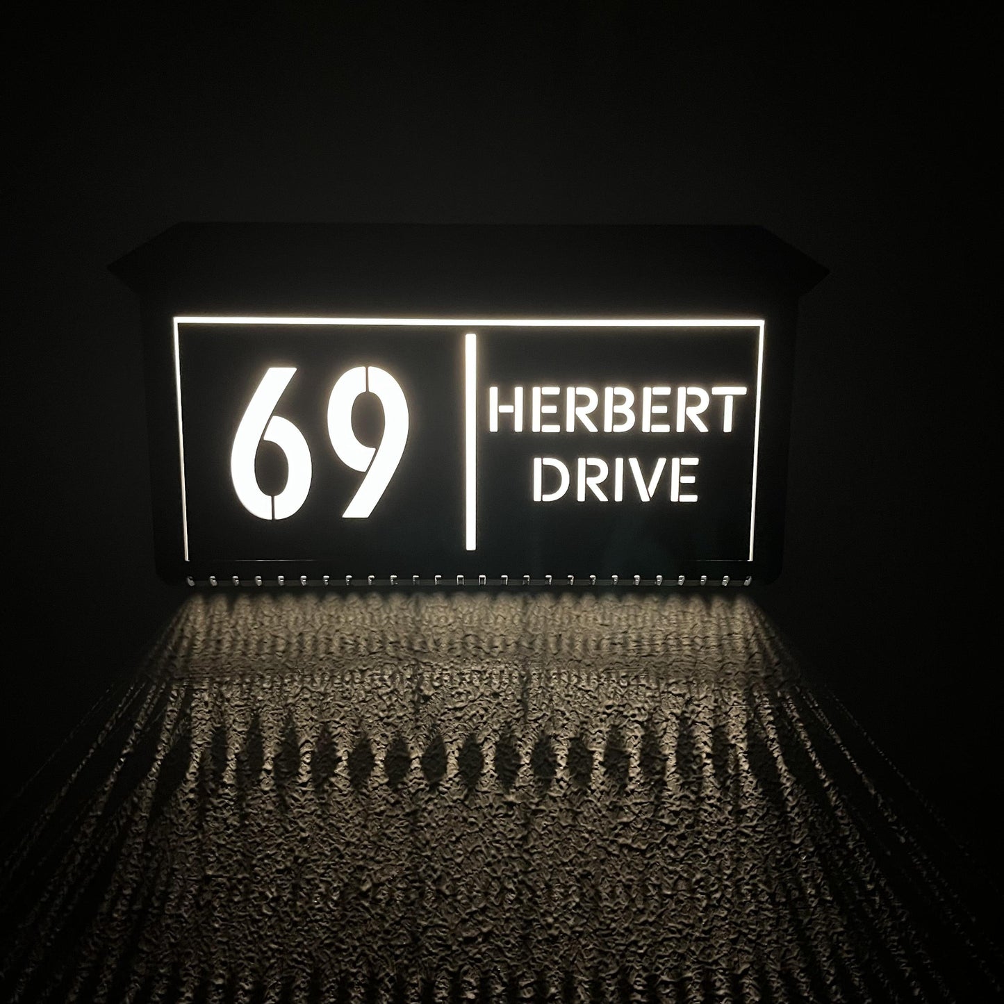 Aangepaste Solar LED Backlit Huisnummer Sign