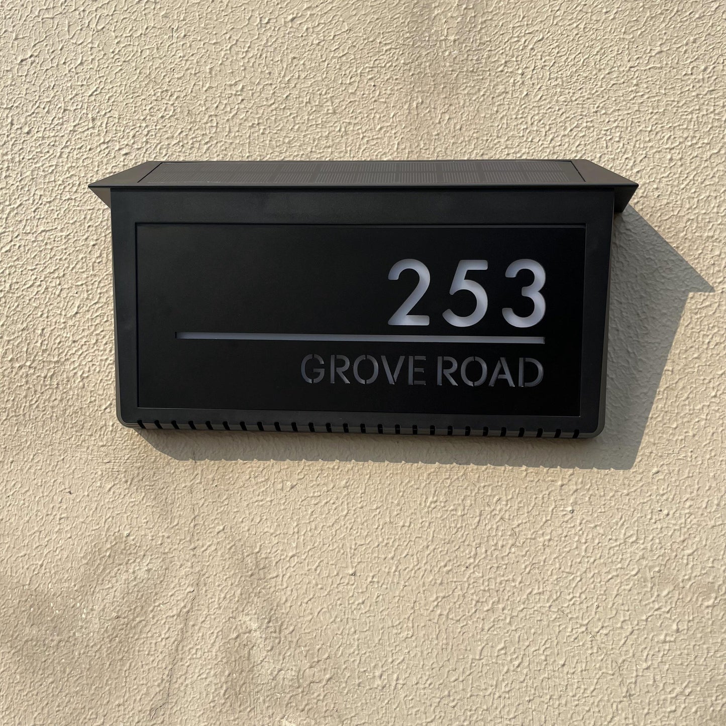 Aangepaste Solar LED Backlit Huisnummer Sign