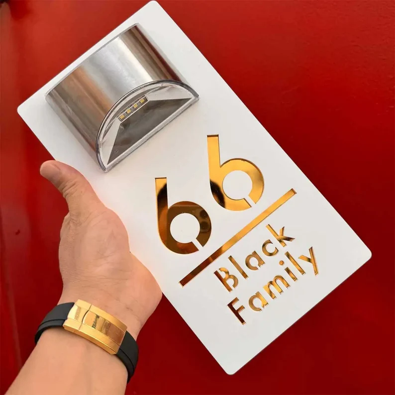 Wit Solar Laser Cut Huis Teken Rechthoek