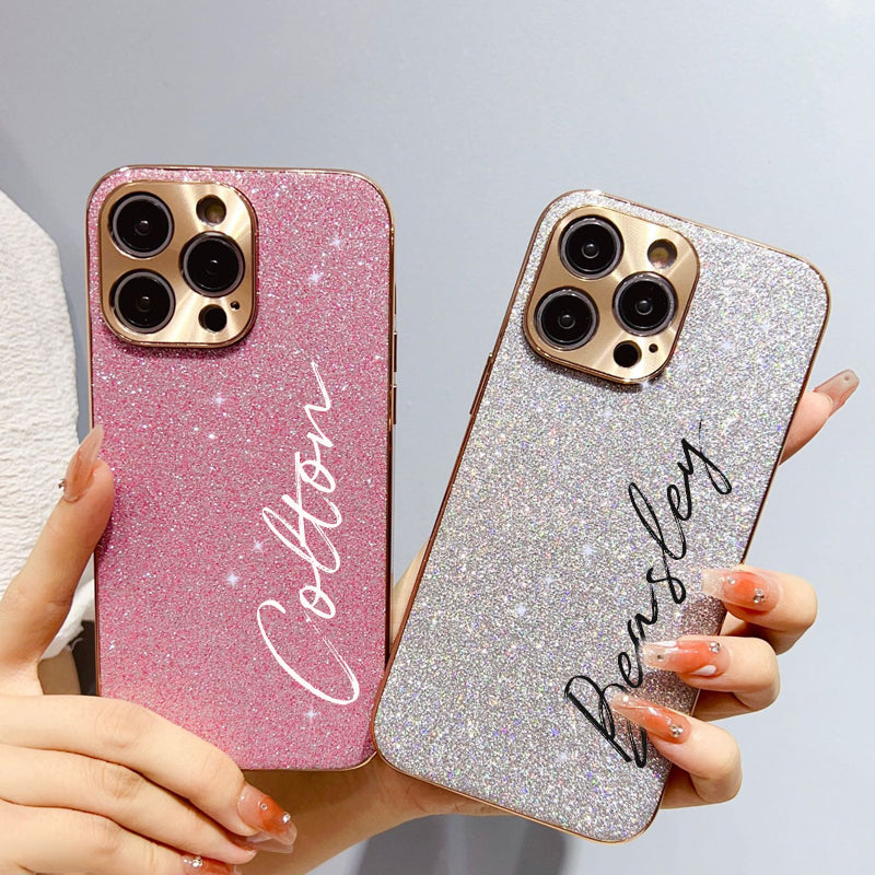 ✨ Aanpasbaar gegalvaniseerd glitters telefoonhoesje ✨