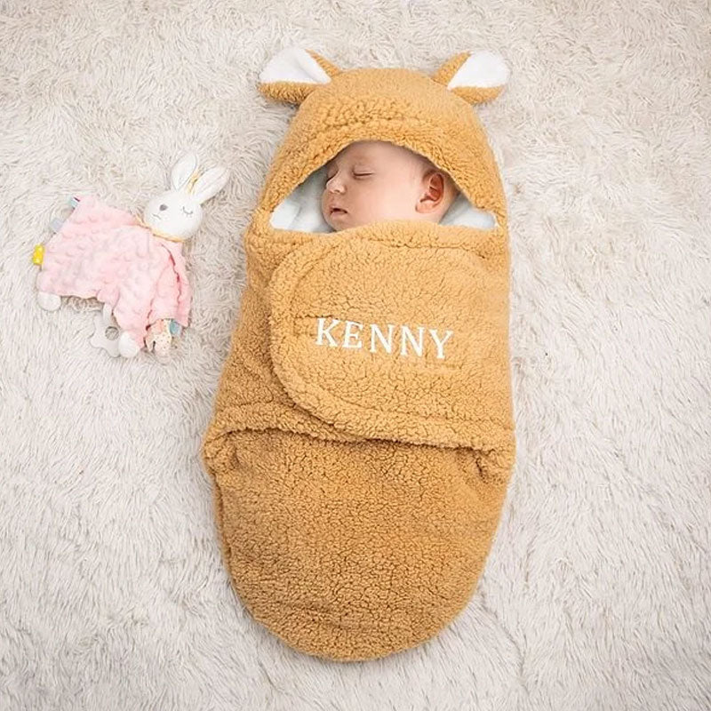 Gepersonaliseerde Bunny Baby Swaddle - Warm, Comfortabel en Makkelijk in Gebruik
