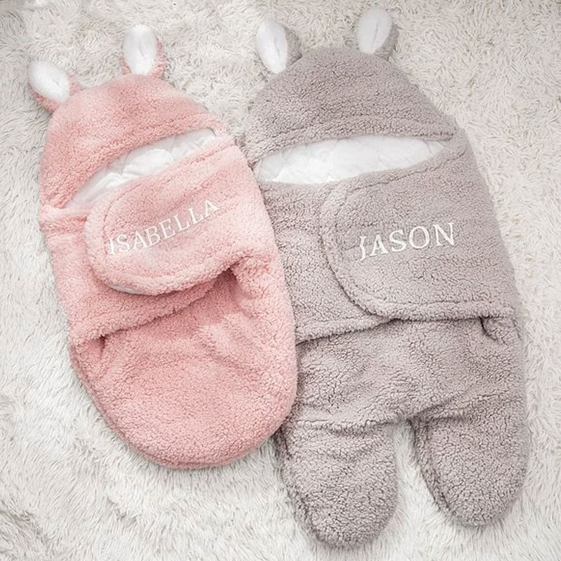 Gepersonaliseerde Bunny Baby Swaddle - Warm, Comfortabel en Makkelijk in Gebruik