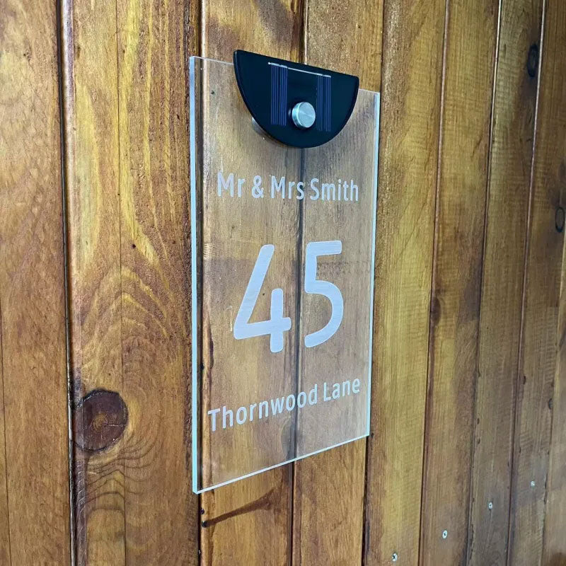 Custom Solar Transparent Acrylic Door Plate