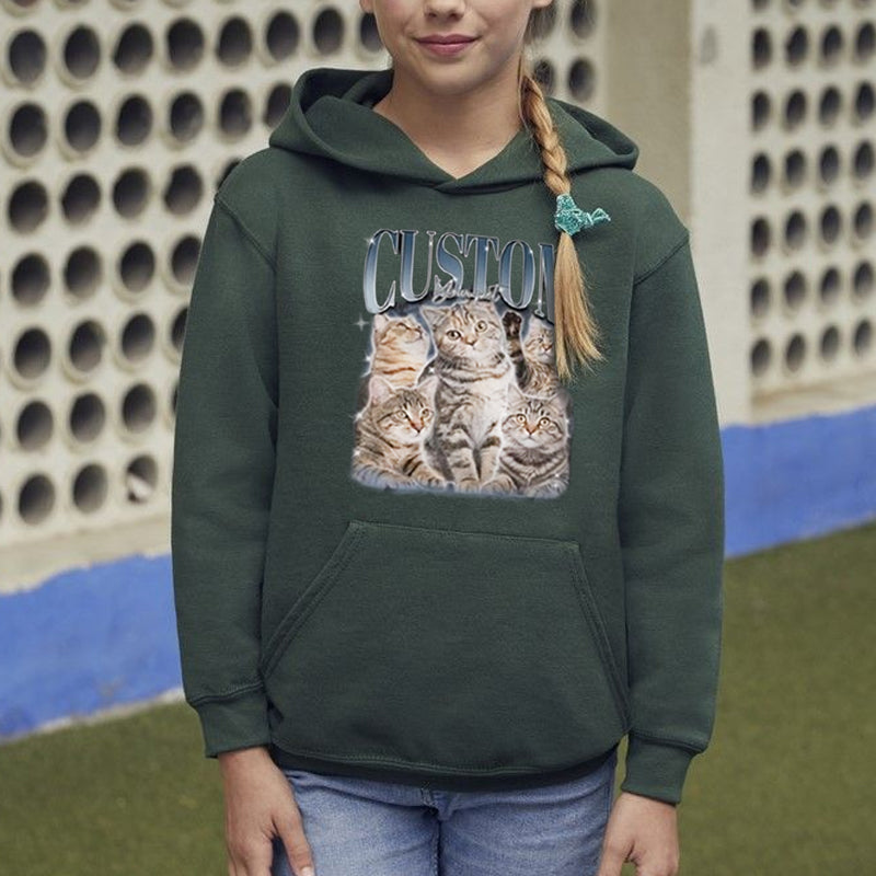 Aangepaste afdrukken Vintage Hip Hop huisdier Sweatshir