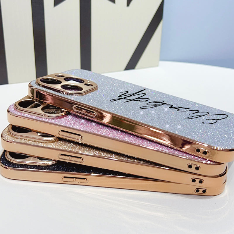 ✨ Aanpasbaar gegalvaniseerd glitters telefoonhoesje ✨