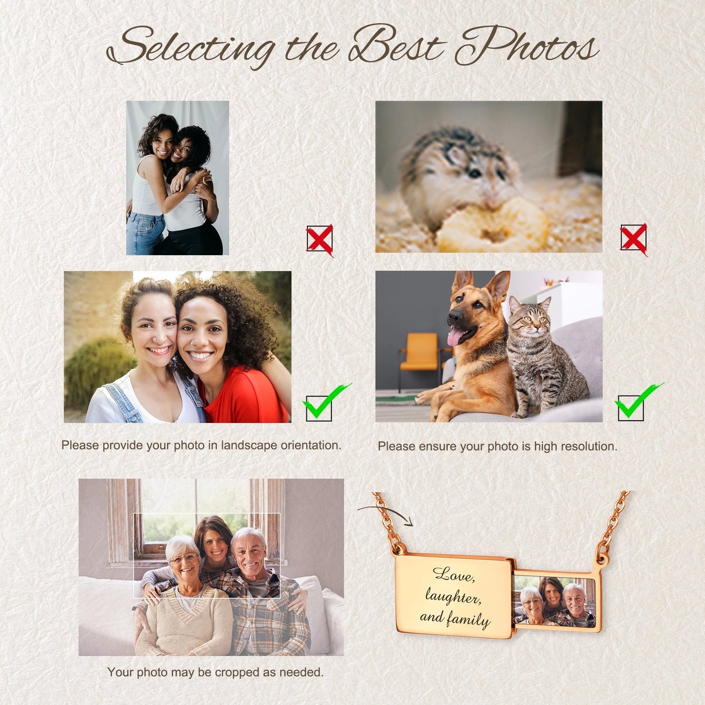 Gepersonaliseerde Handgemaakte Envelop Charme Foto Ketting