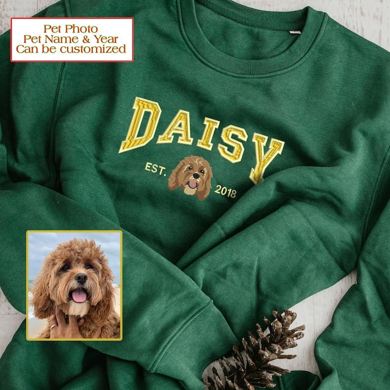 Custom geborduurde sweaters met dierenportrette