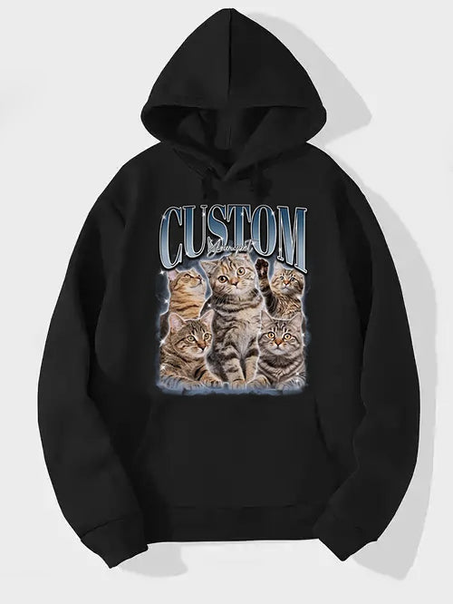 Aangepaste afdrukken Vintage Hip Hop huisdier Sweatshir