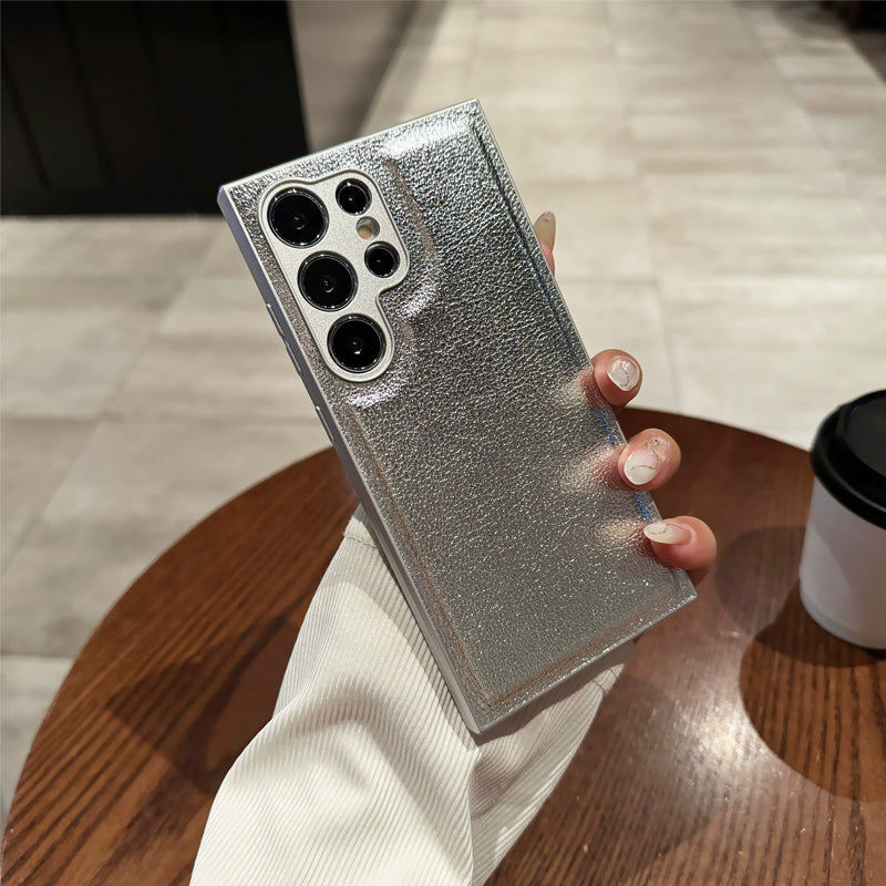 📱 Aangepast gewoon leer Litchi Patroon volledige dekking tegen vallen mobiele telefoon geval