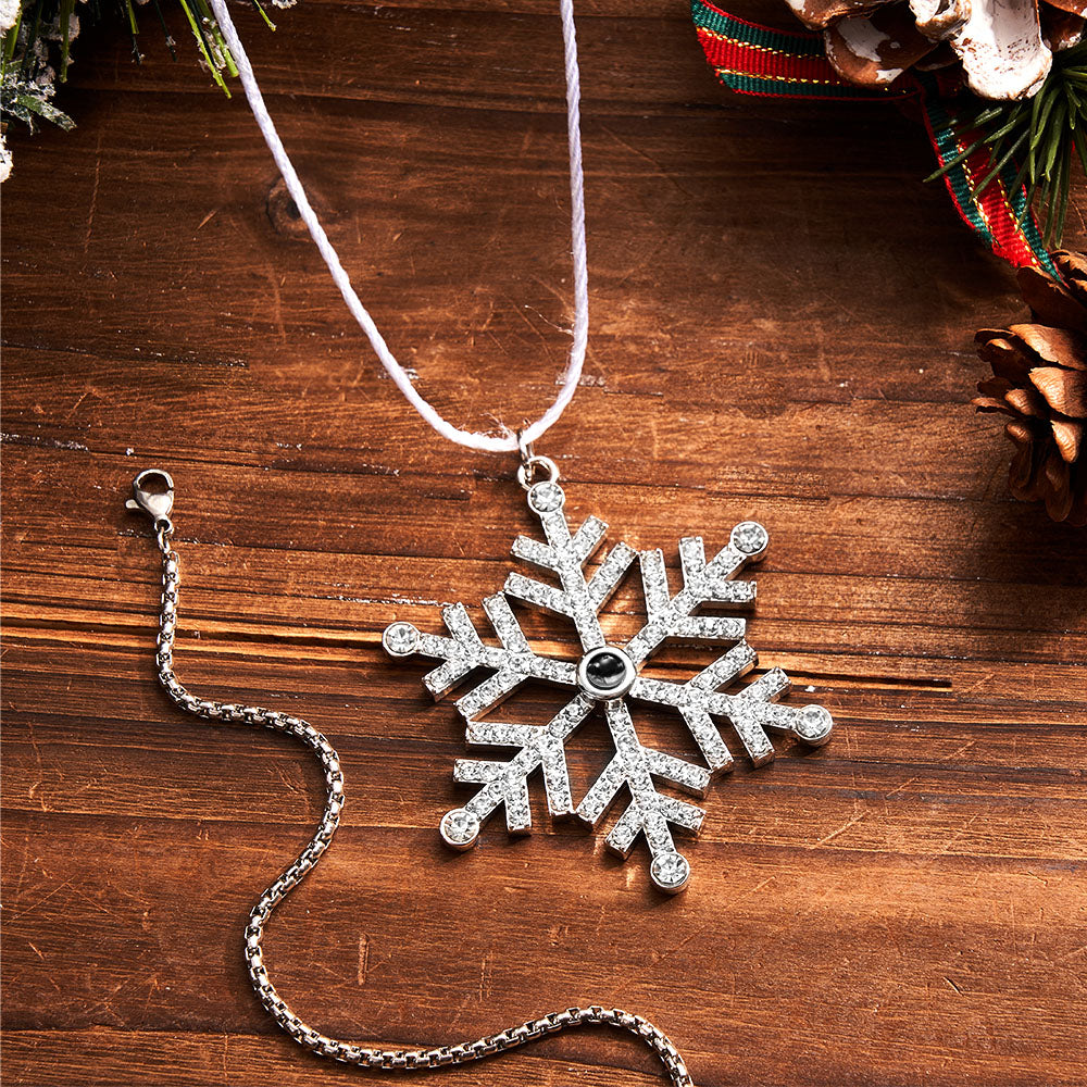 Gepersonaliseerd Projectie Ornament Aangepaste foto Sneeuwvlok Kerst Ornament Gifts