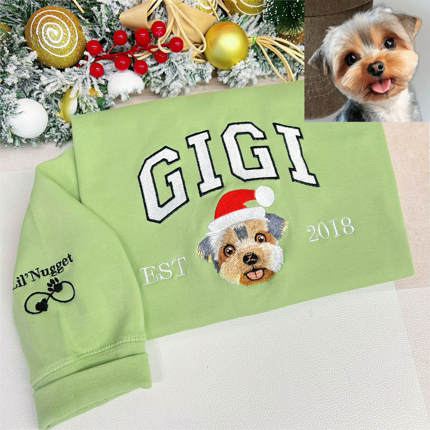Custom geborduurde sweaters met dierenportrette