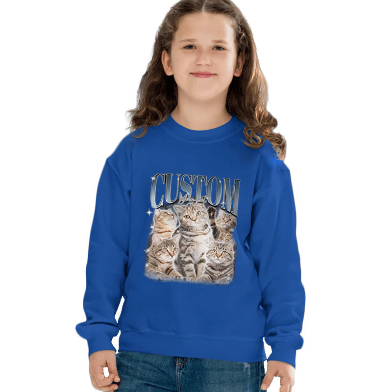 Aangepaste afdrukken Vintage Hip Hop huisdier Sweatshir