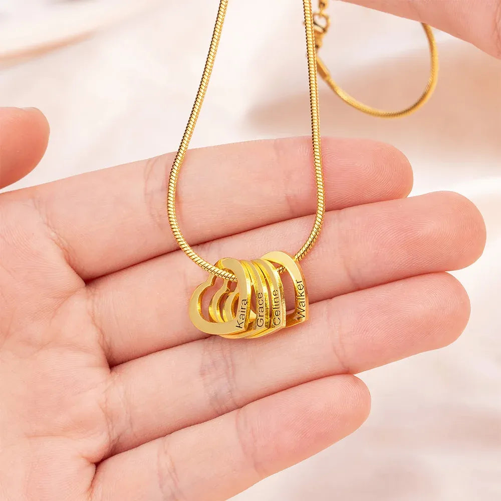 Aangepaste hart contour hanger familie ketting met 1-12 gegraveerde namen sierlijke dames sieraden verjaardag Moederdag cadeau voor moeder oma