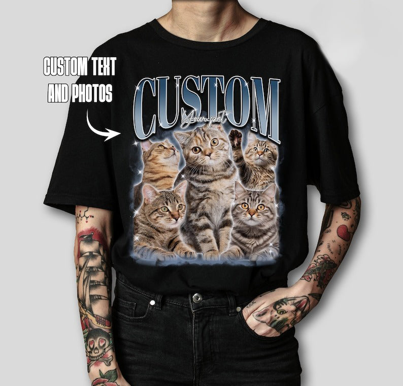 Aangepaste afdrukken Vintage Hip Hop huisdier Sweatshir