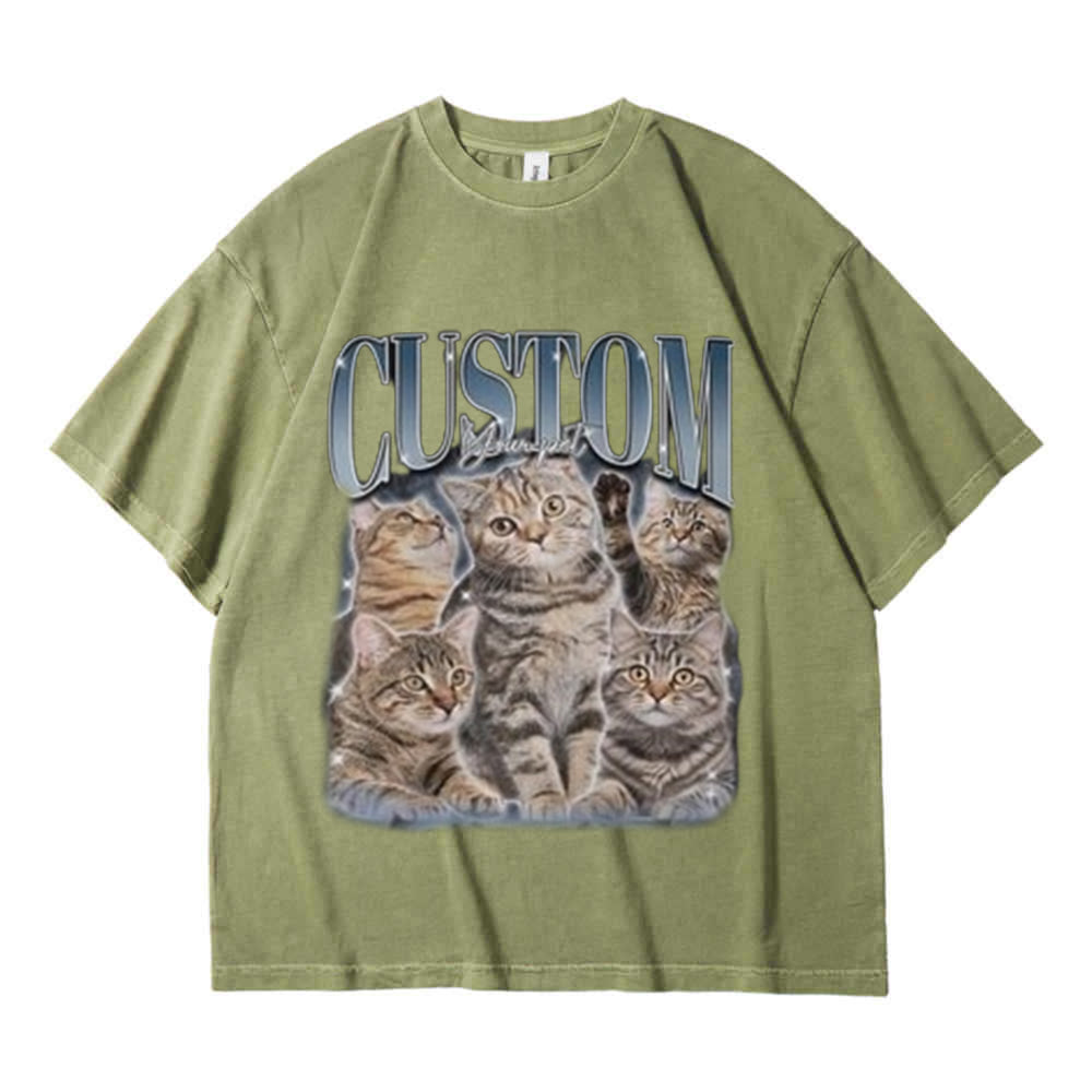 Aangepaste afdrukken Vintage Hip Hop huisdier Sweatshir