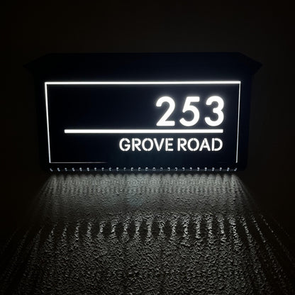 Aangepaste Solar LED Backlit Huisnummer Sign