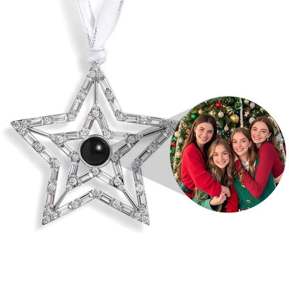 Gepersonaliseerd Projectie Ornament Aangepaste foto Sneeuwvlok Kerst Ornament Gifts