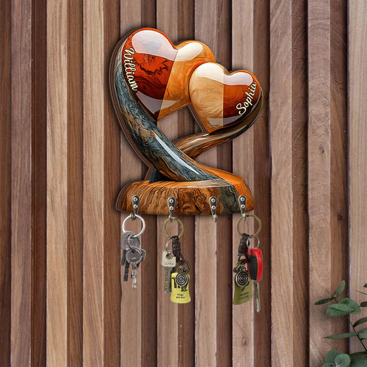 Home Sweet Home - Gepersonaliseerd sleutelrekje in de vorm van een echtpaar