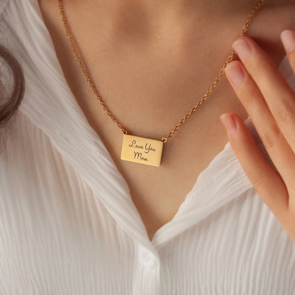 Gepersonaliseerde Handgemaakte Envelop Charme Foto Ketting