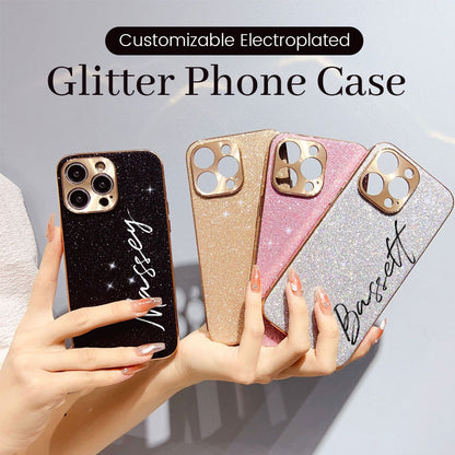 ✨ Aanpasbaar gegalvaniseerd glitters telefoonhoesje ✨