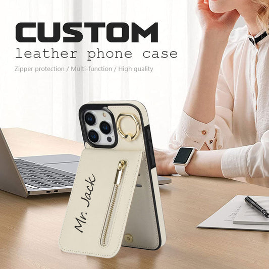 Telefoonhoesje van leer op maat