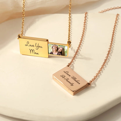 Gepersonaliseerde Handgemaakte Envelop Charme Foto Ketting