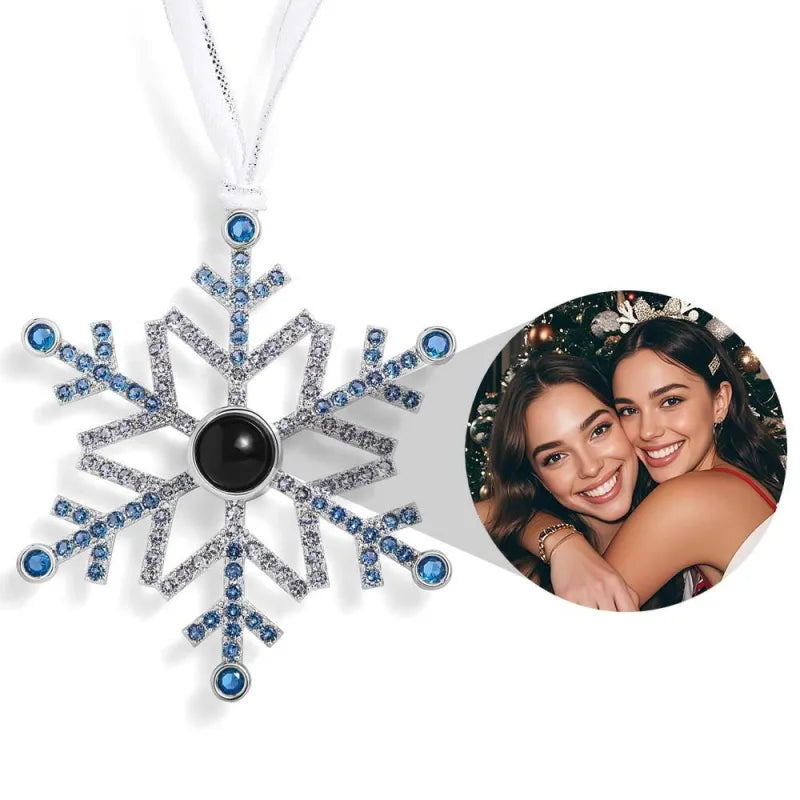 Gepersonaliseerd Projectie Ornament Aangepaste foto Sneeuwvlok Kerst Ornament Gifts