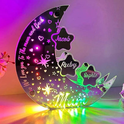 🌙 【Aangepast maan-LED-lichtgevend spiegellichtornament】 ——Exclusieve ster, verlicht uw naam🌟