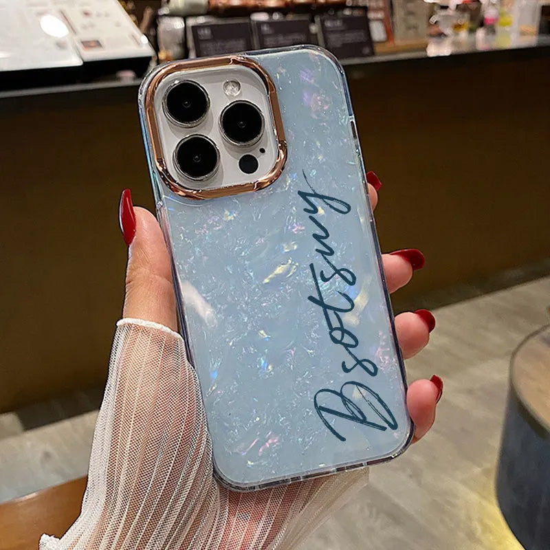 Gepersonaliseerde structuurontwerp glitter telefoonhoesje