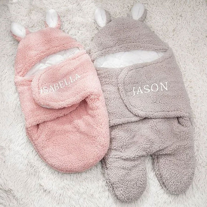 Gepersonaliseerde Bunny Baby Swaddle - Warm, Comfortabel en Makkelijk in Gebruik