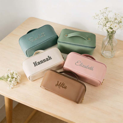 Gepersonaliseerde geborduurde make-uptas