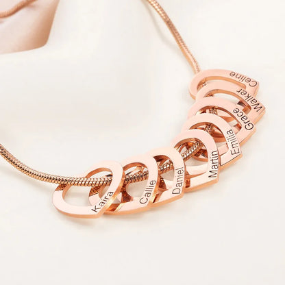 Aangepaste hart contour hanger familie ketting met 1-12 gegraveerde namen sierlijke dames sieraden verjaardag Moederdag cadeau voor moeder oma