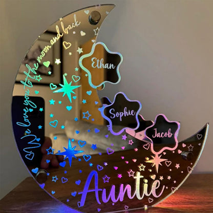 🌙 【Aangepast maan-LED-lichtgevend spiegellichtornament】 ——Exclusieve ster, verlicht uw naam🌟