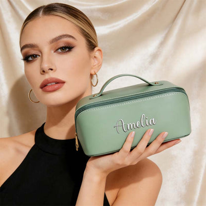 Gepersonaliseerde geborduurde make-uptas