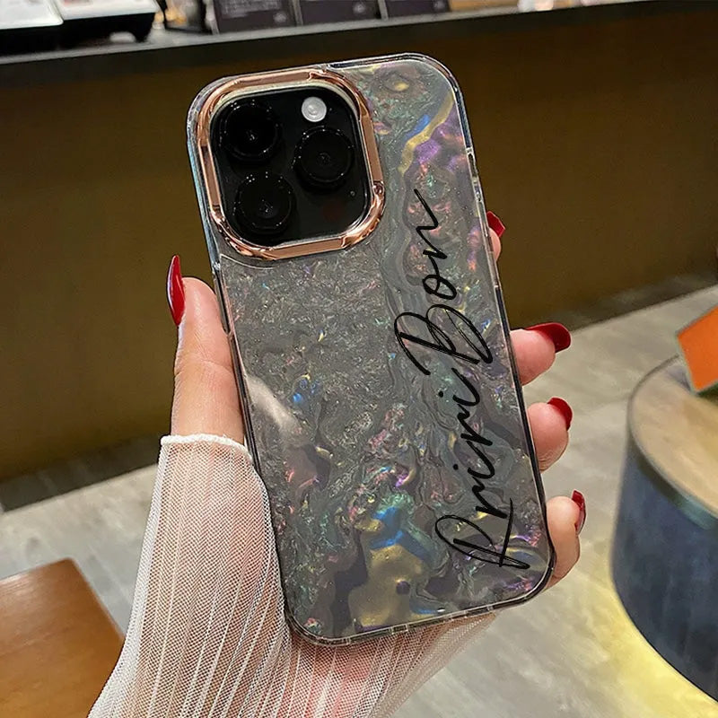 Gepersonaliseerde structuurontwerp glitter telefoonhoesje