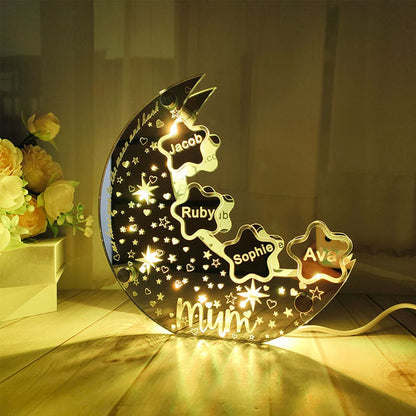 🌙 【Aangepast maan-LED-lichtgevend spiegellichtornament】 ——Exclusieve ster, verlicht uw naam🌟