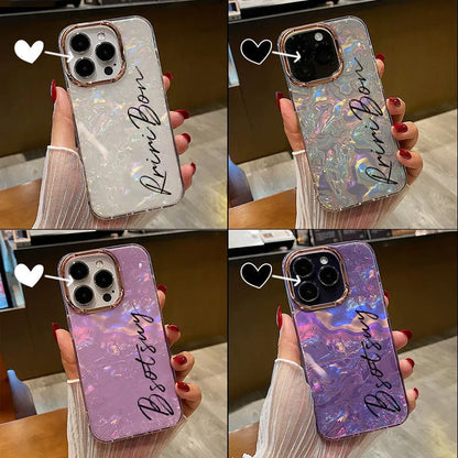 Gepersonaliseerde structuurontwerp glitter telefoonhoesje