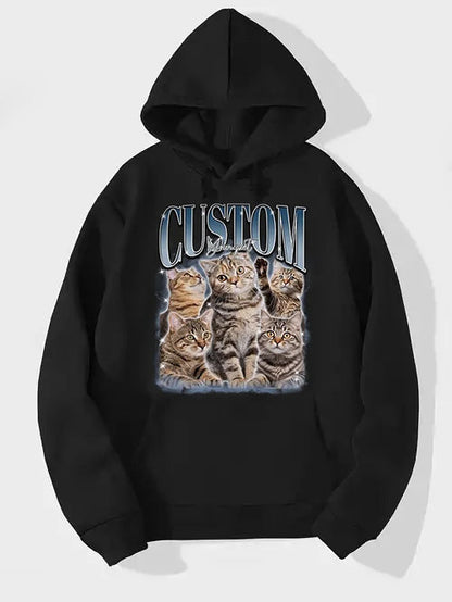 Aangepaste afdrukken Vintage Hip Hop huisdier Sweatshir