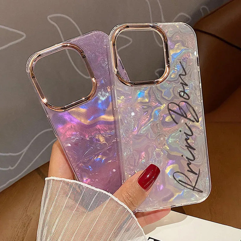 Gepersonaliseerde structuurontwerp glitter telefoonhoesje
