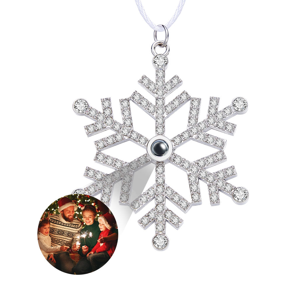 Gepersonaliseerd Projectie Ornament Aangepaste foto Sneeuwvlok Kerst Ornament Gifts