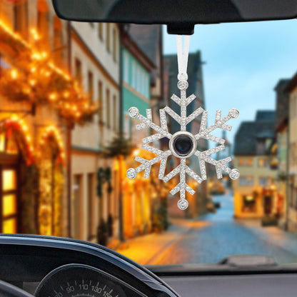 Gepersonaliseerd Projectie Ornament Aangepaste foto Sneeuwvlok Kerst Ornament Gifts