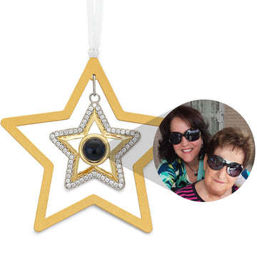 Gepersonaliseerd Projectie Ornament Aangepaste foto Sneeuwvlok Kerst Ornament Gifts