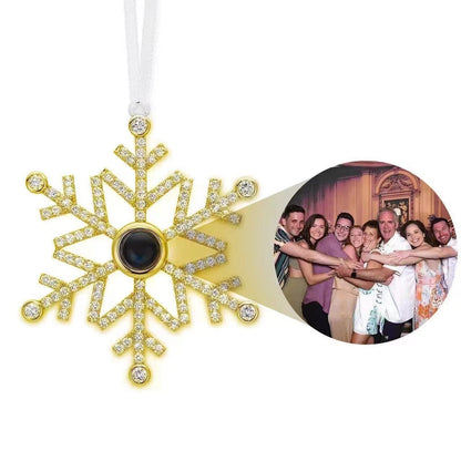 Gepersonaliseerd Projectie Ornament Aangepaste foto Sneeuwvlok Kerst Ornament Gifts