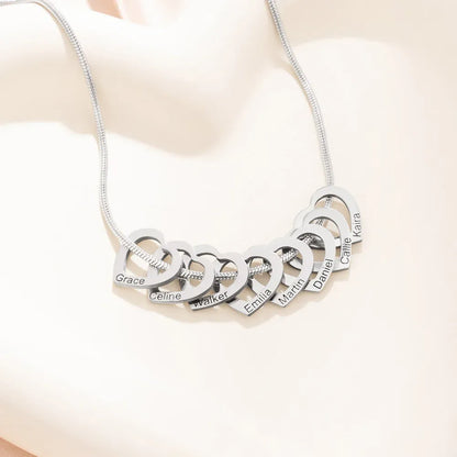 Aangepaste hart contour hanger familie ketting met 1-12 gegraveerde namen sierlijke dames sieraden verjaardag Moederdag cadeau voor moeder oma