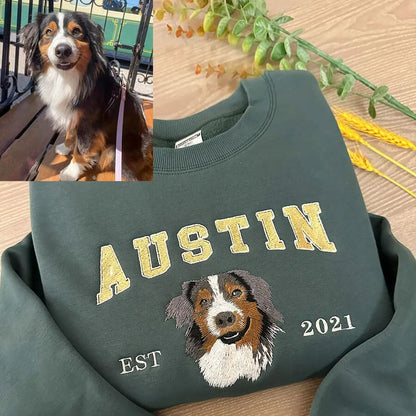 Custom geborduurde sweaters met dierenportrette