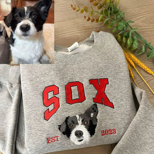 Custom geborduurde sweaters met dierenportrette